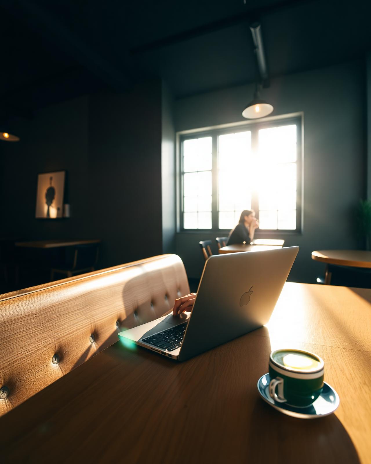 Freelancer using Horus from a café